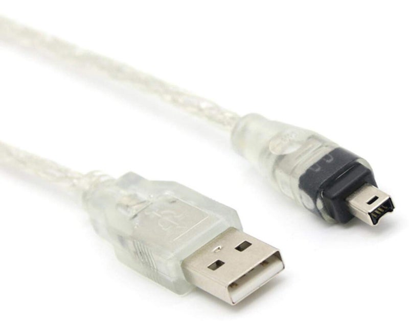 MaxLLTo 6ft 1.8m USB to Firewire IEEE 1394-4 Pin iLink Adapter Data Cable Cord (Please Confirm Your Devices Support USB to Firewire 4Pin Connecting Before Order) - Image 1